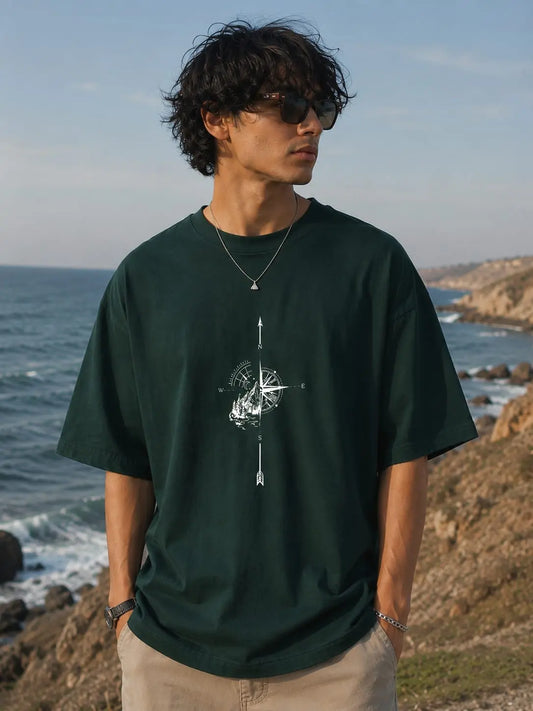 Printed Over Size T-Shirt With Different Print