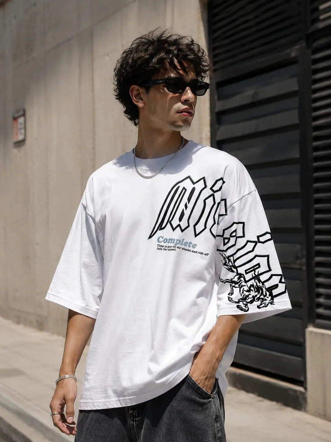 Printed Over Size T-Shirt With Different Print