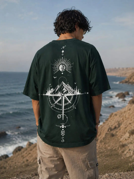 Printed Over Size T-Shirt With Different Print